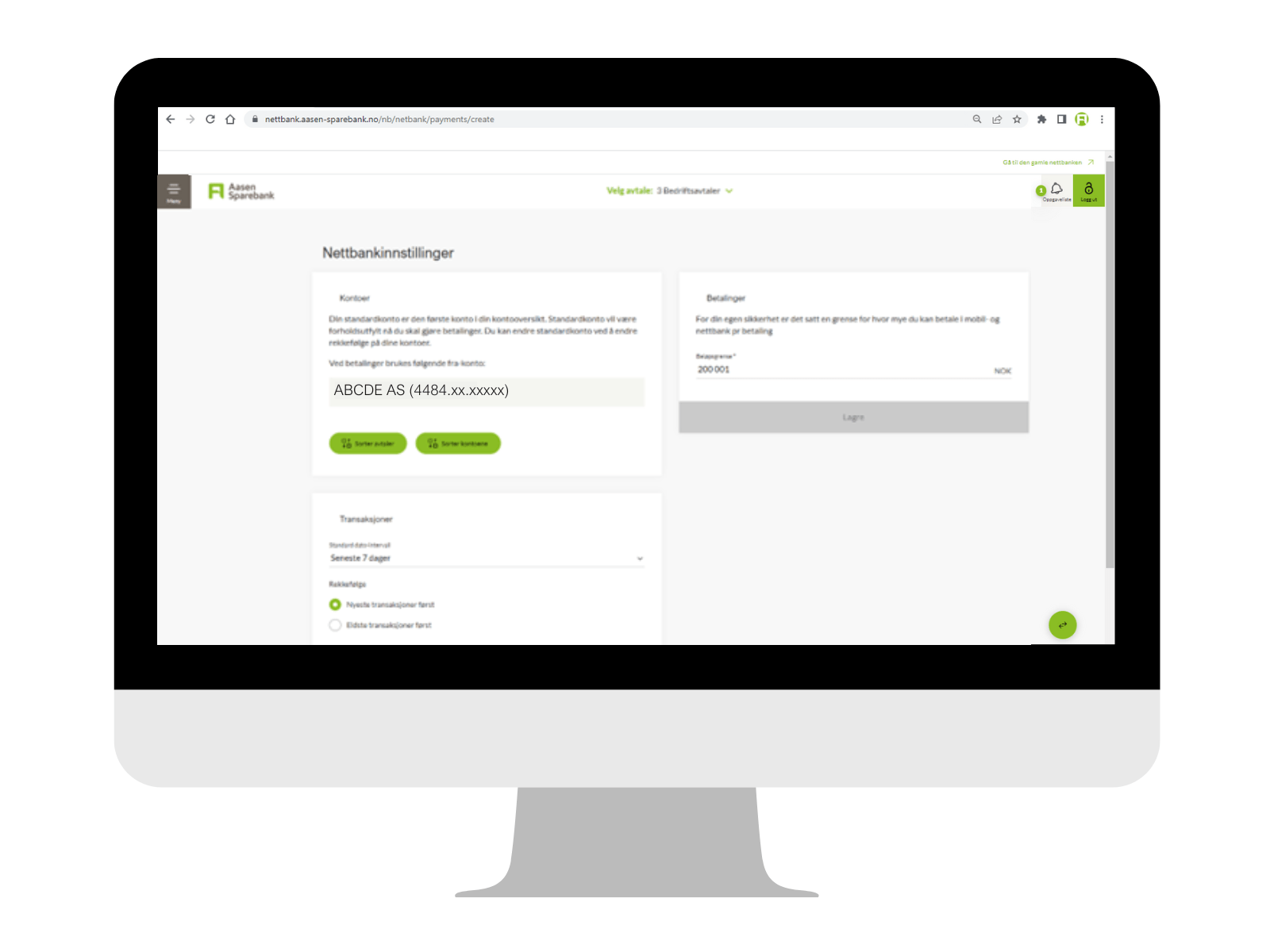 Nettbankinnstillinger BM